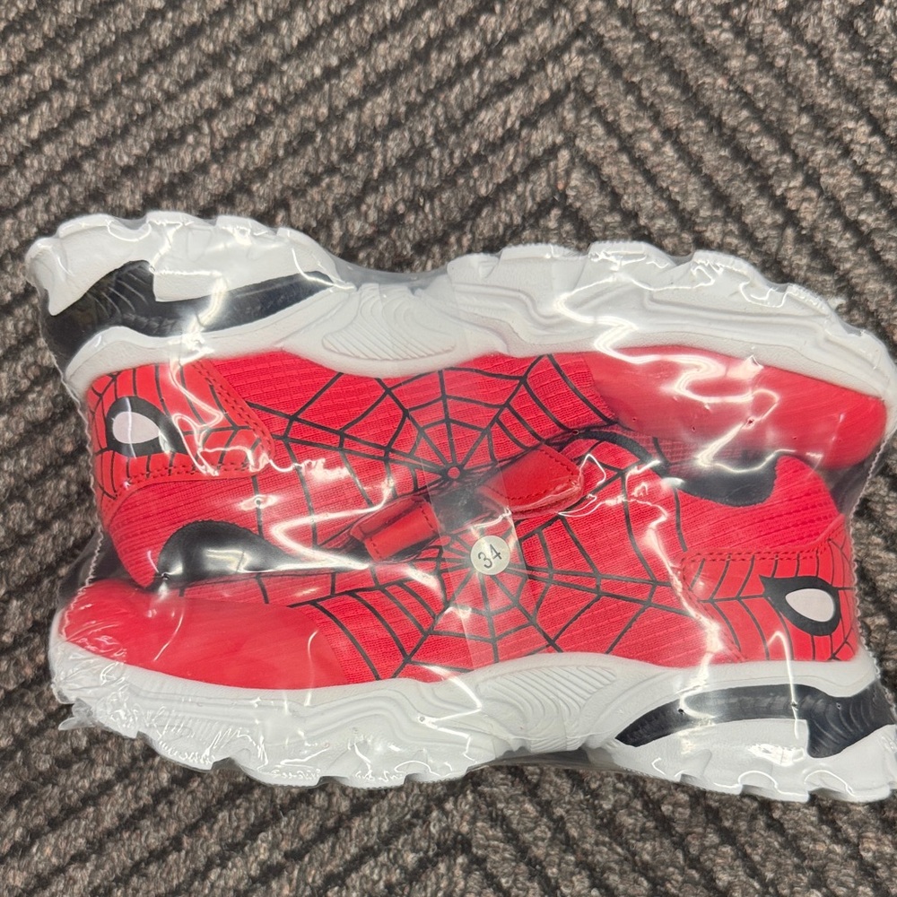 Spider-Themed Red Kids Shoes